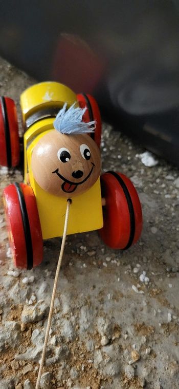 Chenille à tirer en bois