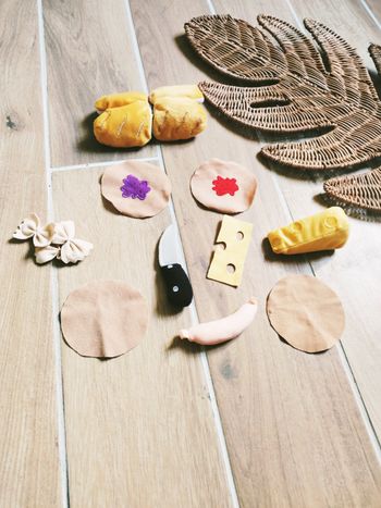 🌭 Dinette lot avec différents aliments création de sandwichs en tissu- peluche