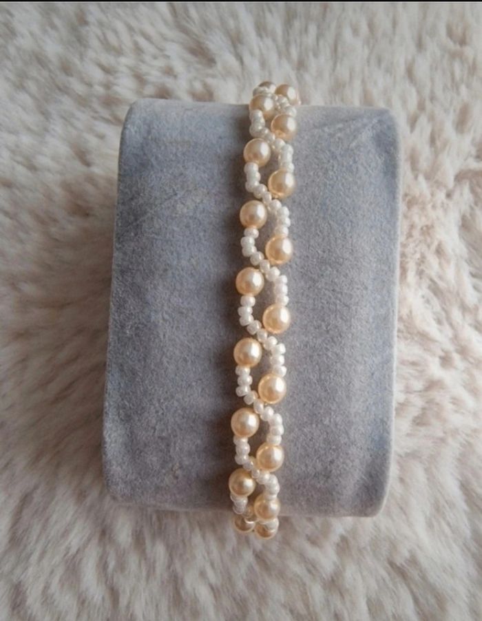 Bracelet thème mariage crème - photo numéro 2