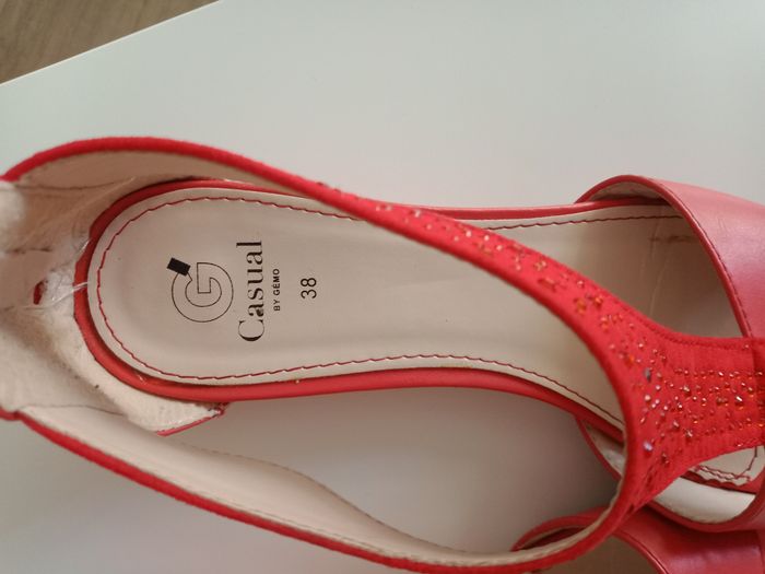 Sandales compensées corail Casual by Gémo - photo numéro 5