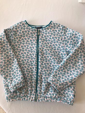 Veste maille quiltée imprimé feuillage fille