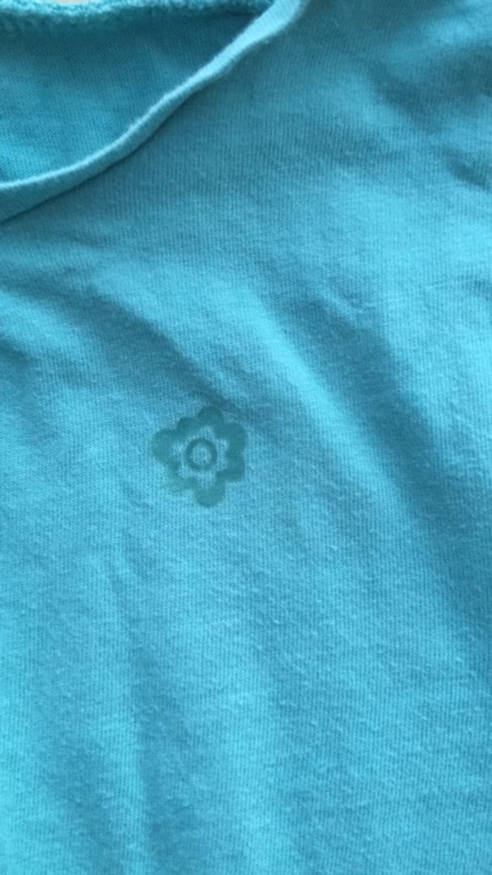 T-shirt manches longues bleu turquoise - photo numéro 2