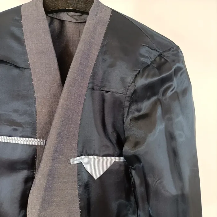 Veste de costume bleu grise "ganta" - taille 50 A481 - photo numéro 11