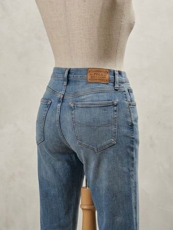Jean slim Polo Ralph Lauren bleu délavé stonewashed W30 vintage