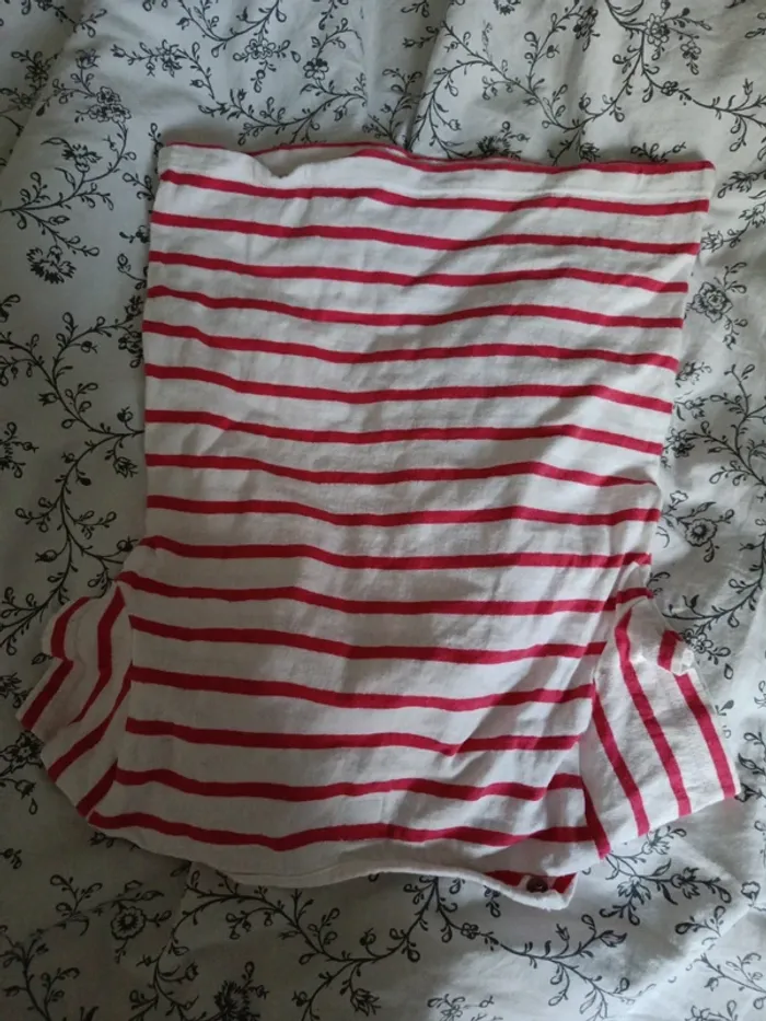 Terre de marins tee shirt manches courtes rayé rouge et blanc 94cm - photo numéro 3