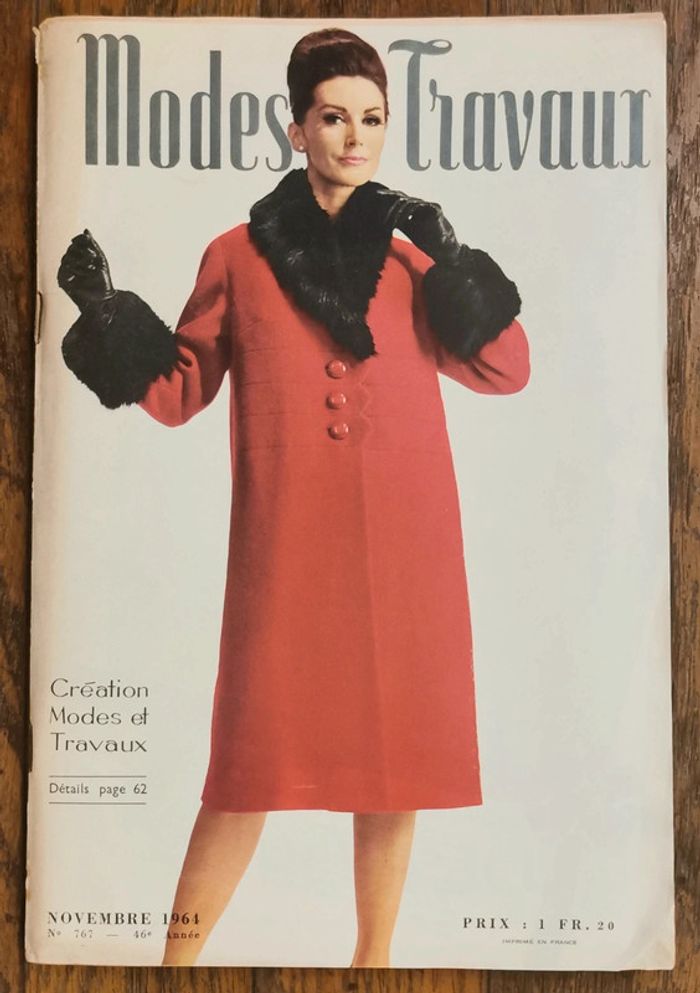 Ancien magazine Modes et travaux 1964 avec 1 patron + 2 suppléments n°767 vintage - photo numéro 2