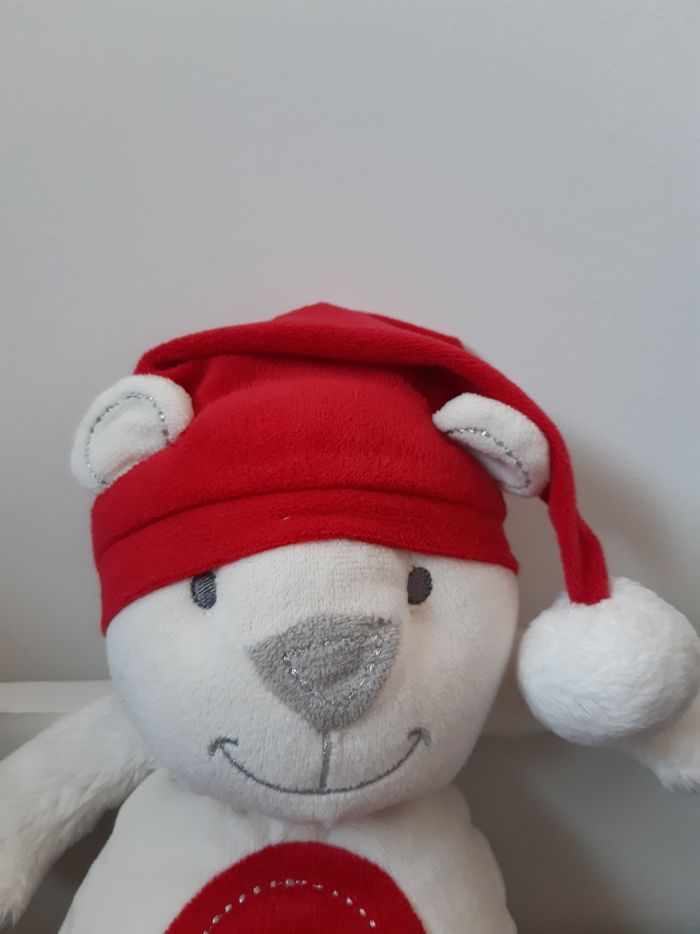 Peluche / Doudou Orchestra Ours / Ourson blanc Noël - photo numéro 2