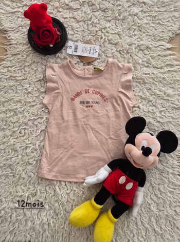 T shirt rose Tape à l'œil 12mois