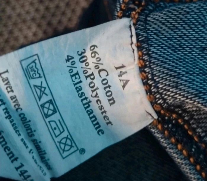 Pantalon legging léger effet jeans taille 14ans - photo numéro 3