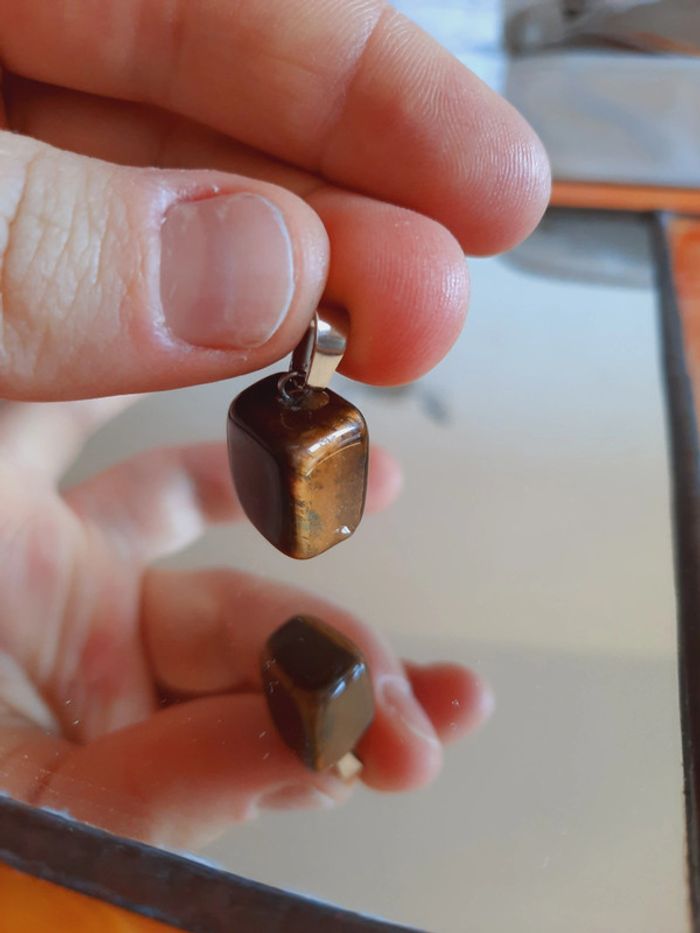 Pendentif pierre œil de lynx - photo numéro 2