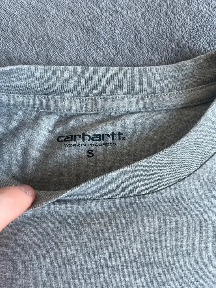 T-shirt Carhartt WIP gris logo poitrine – Neuf sans étiquette – Taille S - photo numéro 3