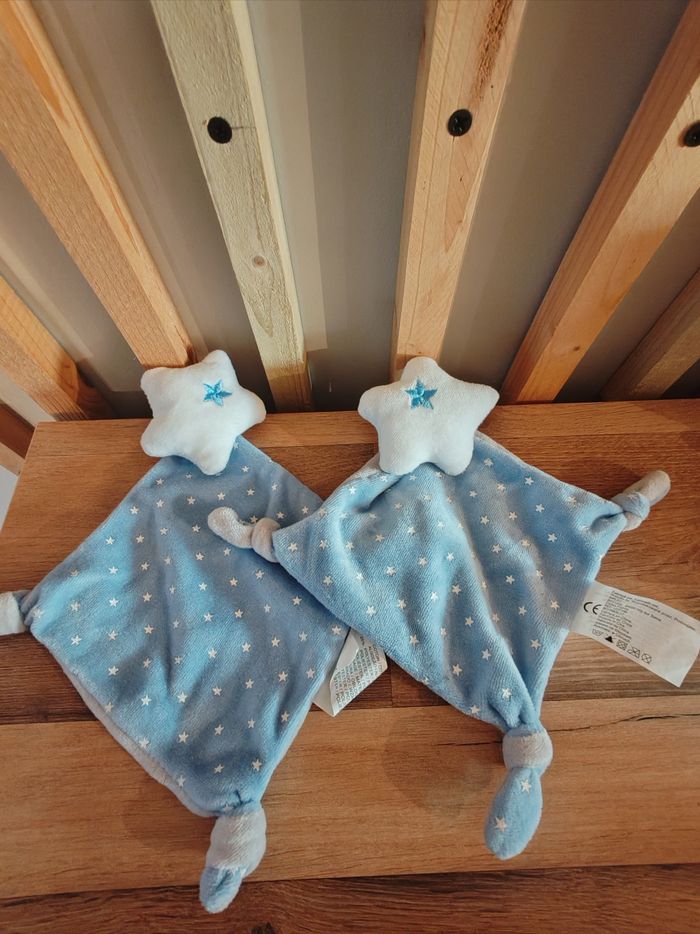 Lot de 2 doudou étoiles gris bleu siplec - photo numéro 4