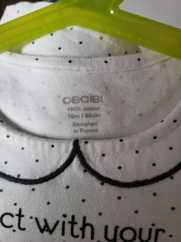 Ensemble t-shirt manches longues et jupe obaibi neuf 18 mois - photo numéro 5