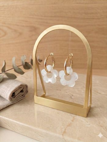 Créoles Fleuries Acier Inoxydable 316 – Neuves 🌸