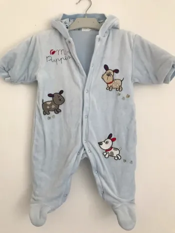 Combinaison pilote velours à pressions toute douce, motif chiens