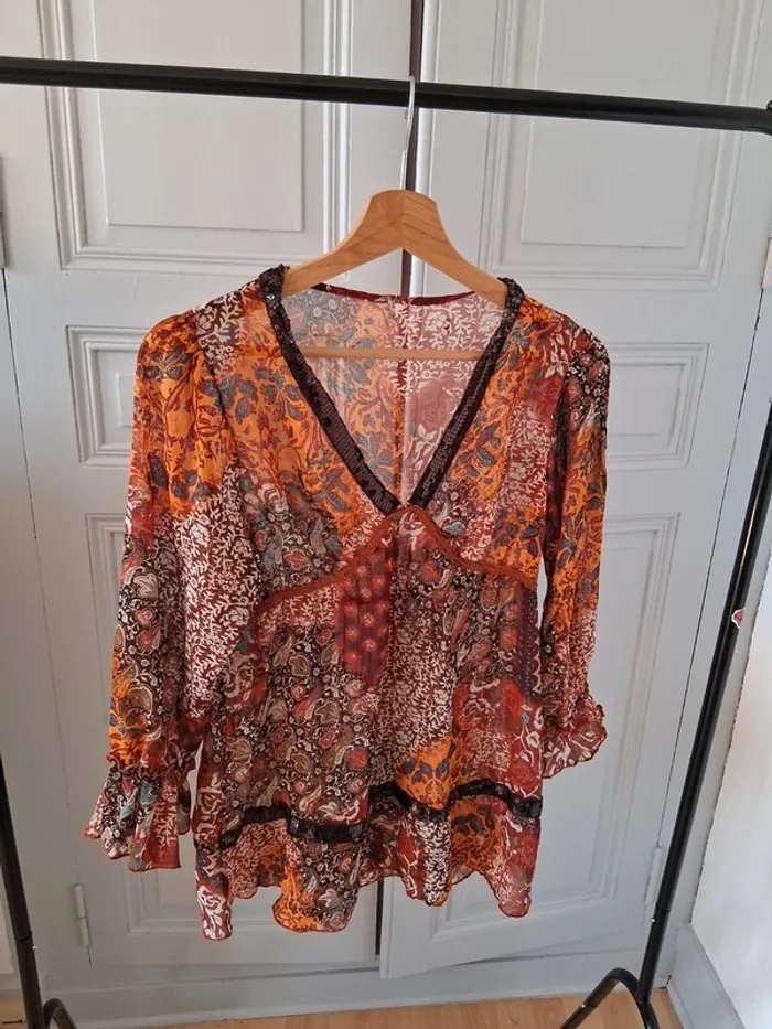 Blouse bohème en soie