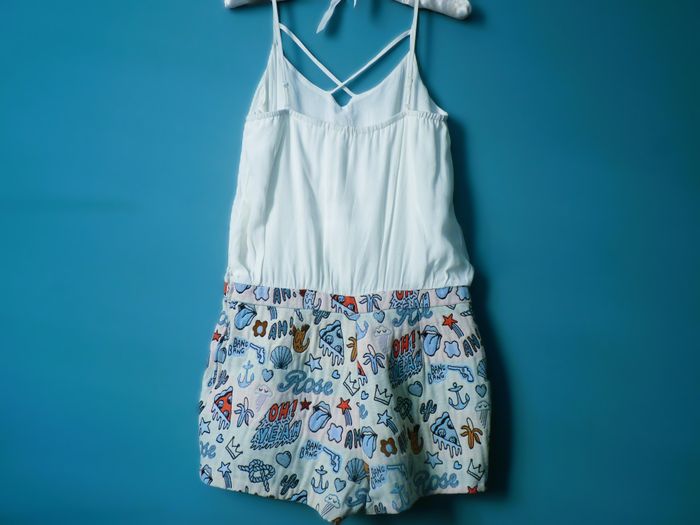 Combinaison short Femme Naf Naf 36 S ensemble été TBE blanc imprimé - photo numéro 3