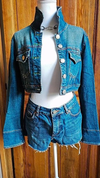 Blouson cropped denim jeans Mango