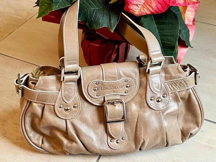 Sac Longchamp cuir beige - photo numéro 2