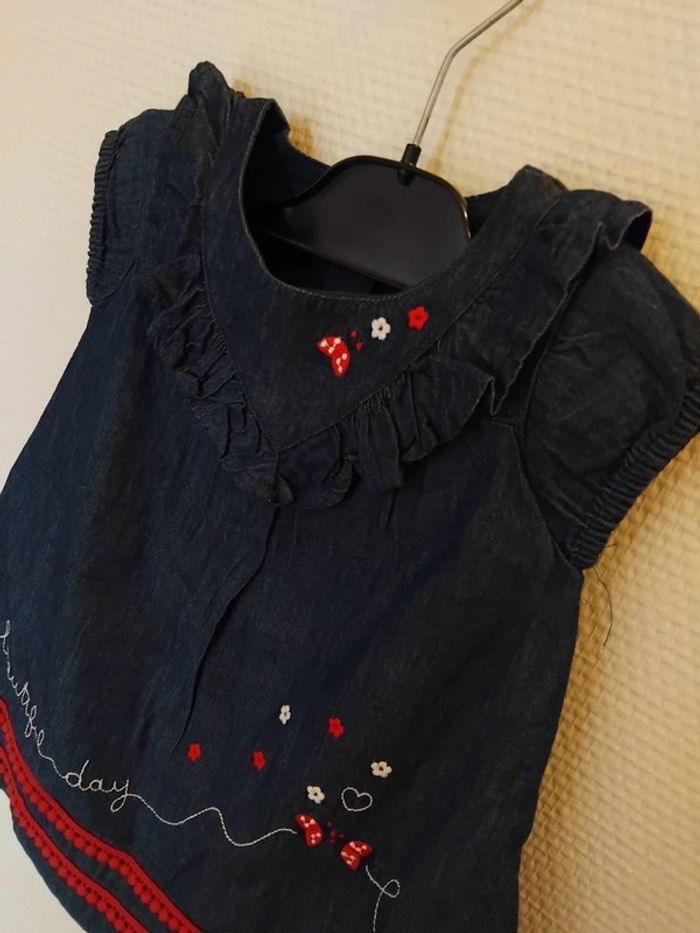 Robe en jeans léger fille 6mois - photo numéro 2