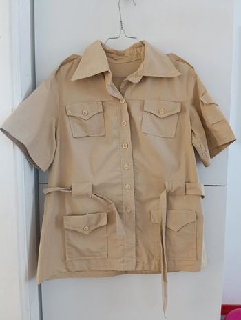 Chemise saharienne vintage beige taille 42