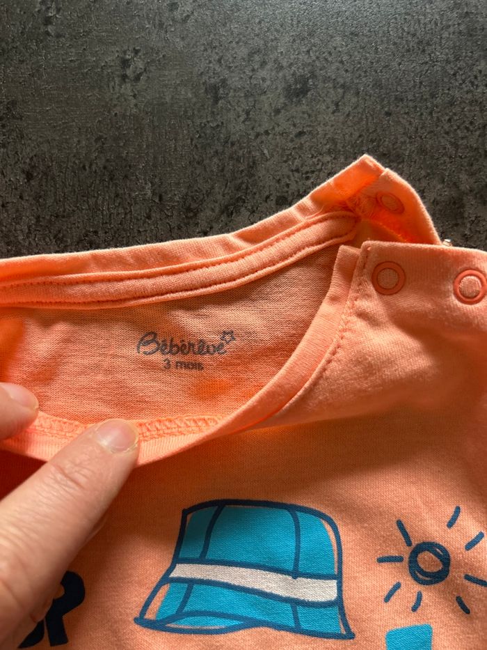 T-shirt manches courtes bébé taille 3 mois - photo numéro 2