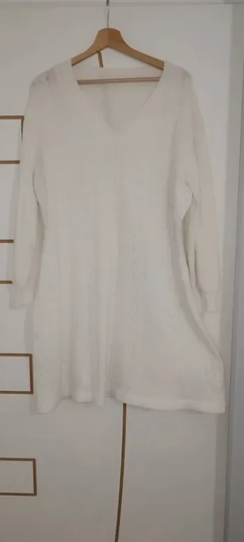 Robe pull femme blanc
