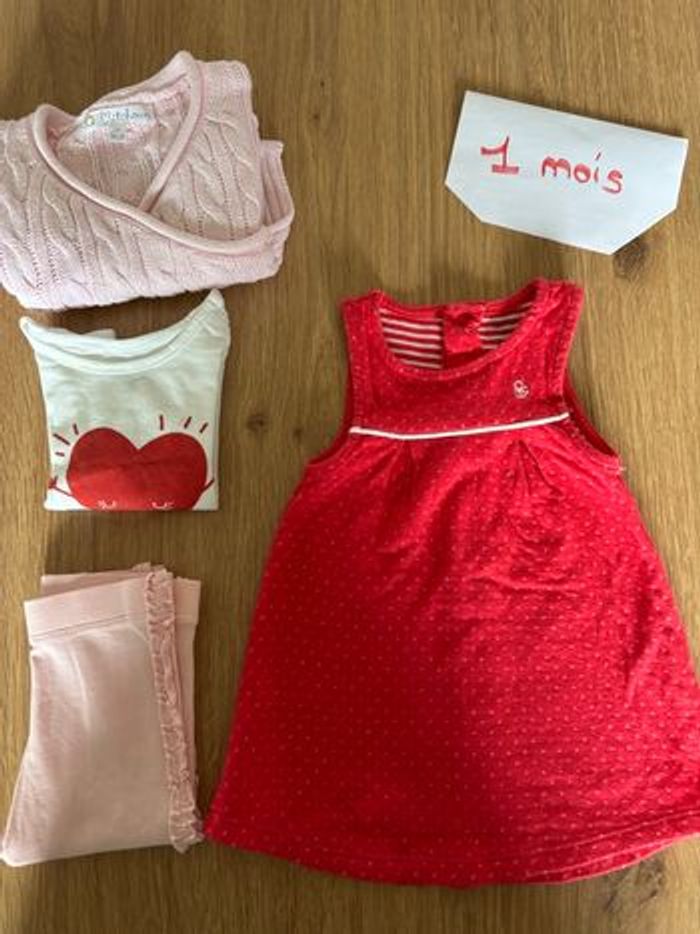 Ensemble chaud bébé fille 1 mois