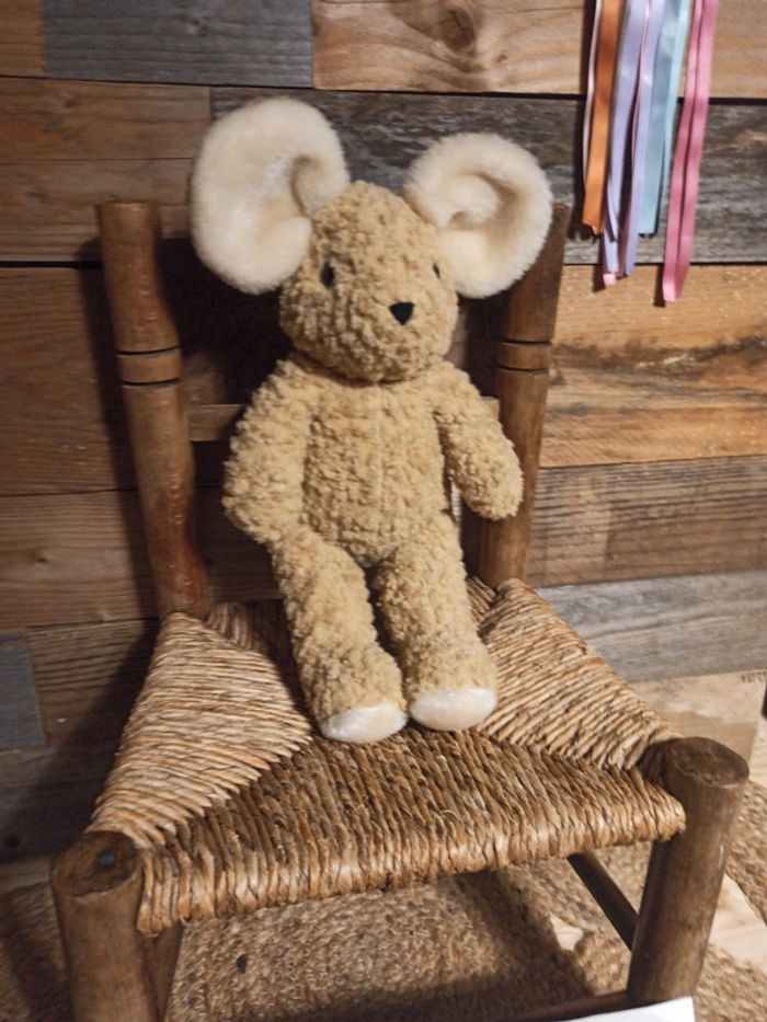 Peluche souris beige minouche tbe - photo numéro 2