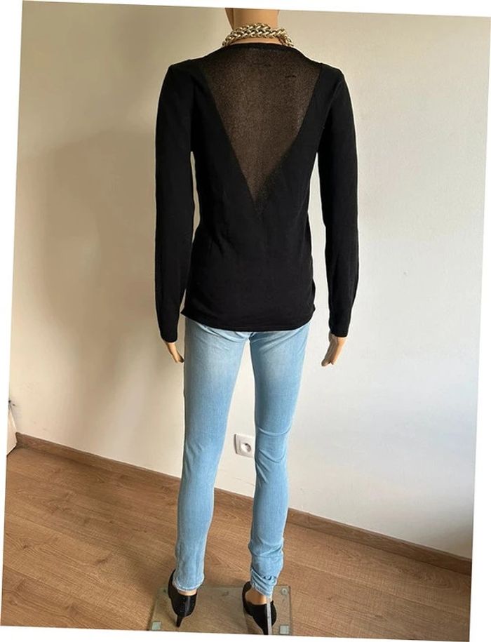 Pull noir pailleté à manches longues An'ge taille unique TBE - photo numéro 9