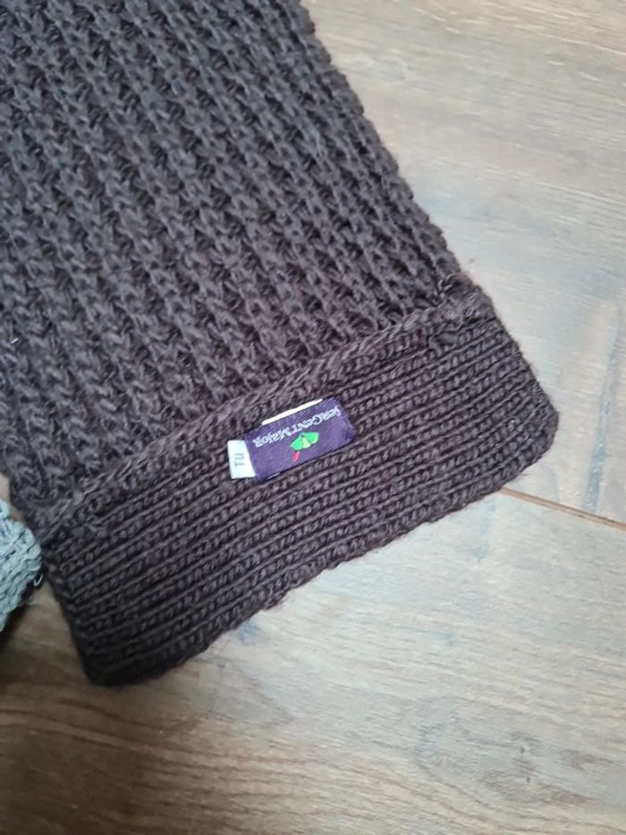 Lot bonnets gris marine et écharpe marron - photo numéro 6