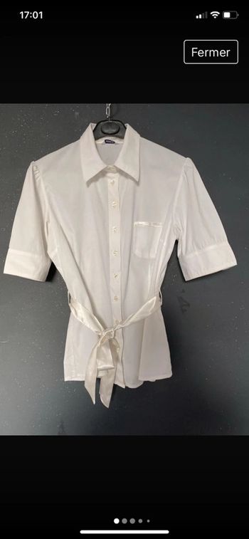 Chemisier bi matière ceinture et détails satinés