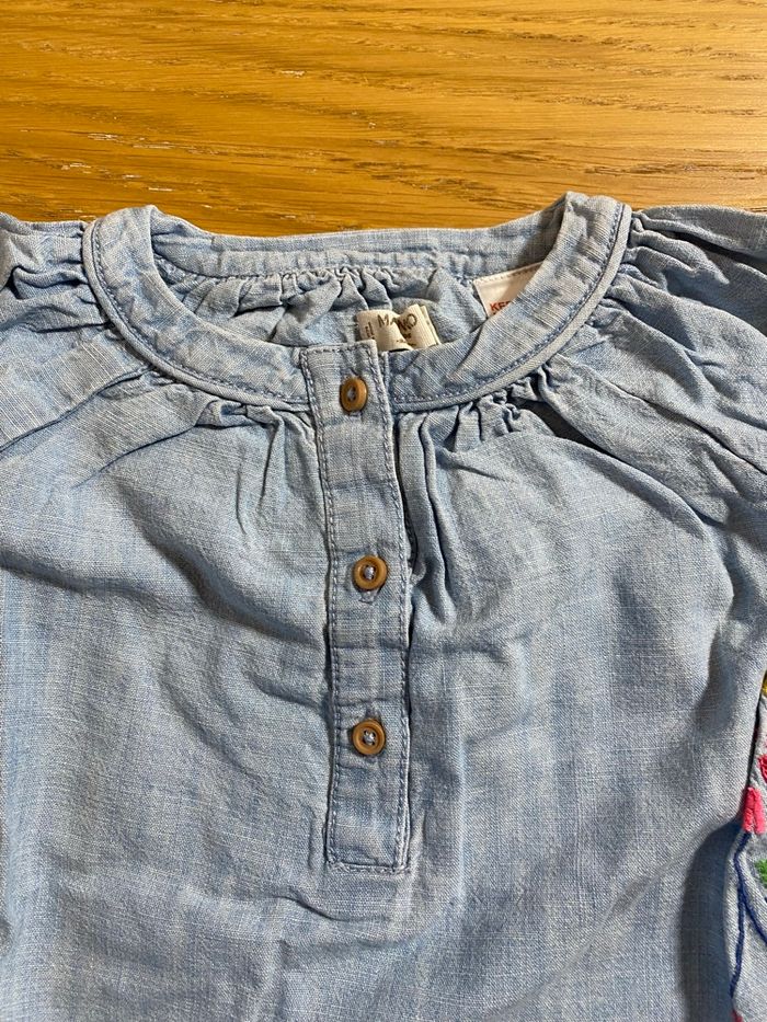 Mango Blouse jean fleurie Taille 2/3 ans - photo numéro 2