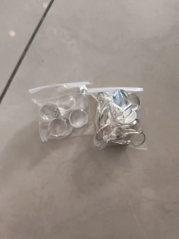 Lot fabrication 10 paires de boucles d'oreilles cabochon en verre