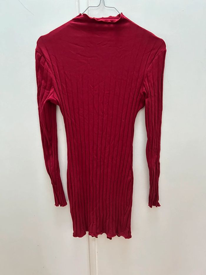 Robe courte en coton - mode tricot - bordeaux 34 XV - photo numéro 2