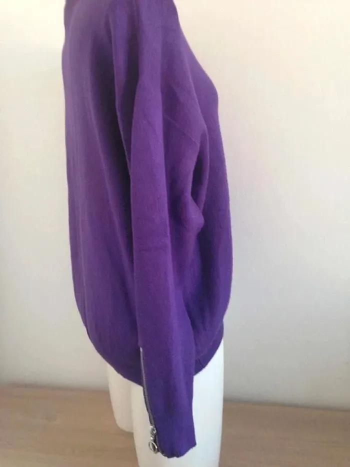 Pull ras du cou manches longues zippe oversize XS 34 Primark - photo numéro 4