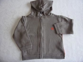 Gilet zippé à capuche - 12 mois