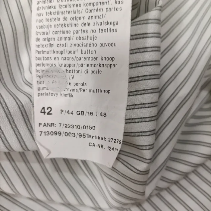 Chemise rayée Basler à col contrastant gris, manches longues, taille 42 A1181 - photo numéro 5