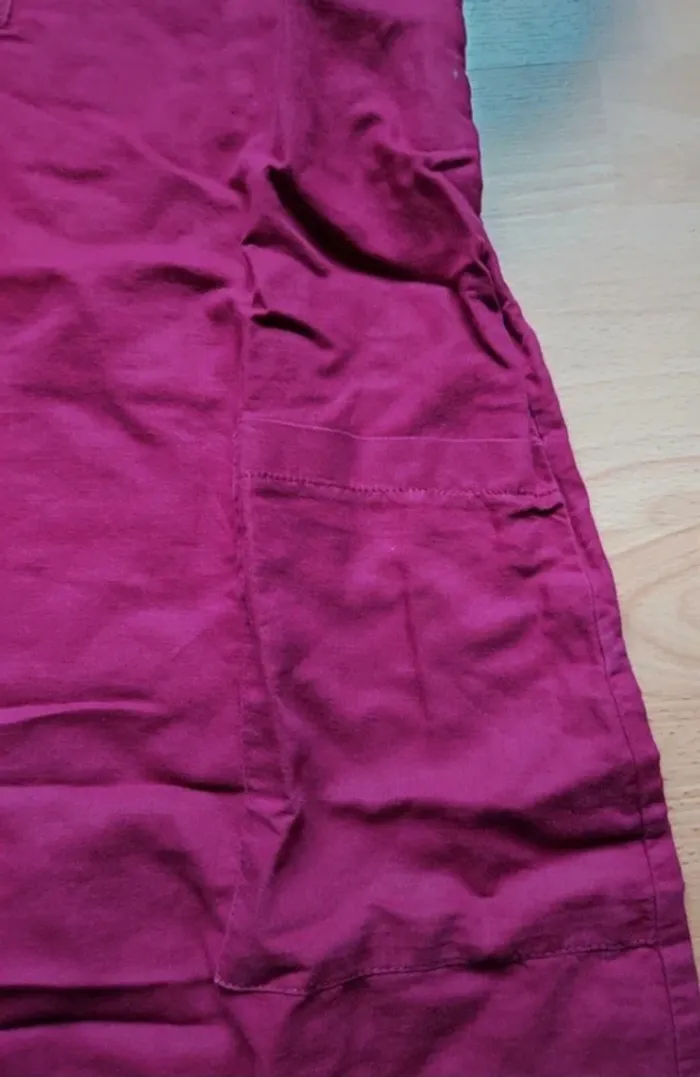 Robe bordeaux fuschia style lin - photo numéro 3