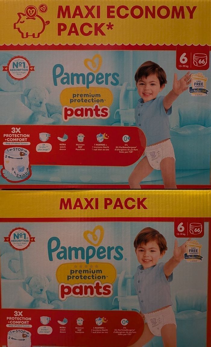 132 couches Pampers premium protection pants taille 6