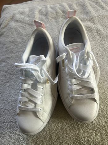 Baskets Puma Mayze blanches et beige/rose