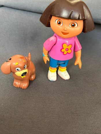 Figurine ancienne Dora l’exploratrice et son chien ~9cm