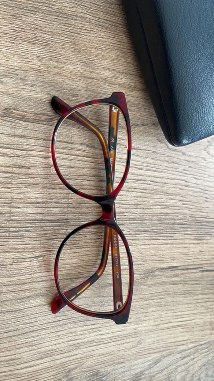 Lunettes de vue rouge écaillée - photo numéro 2
