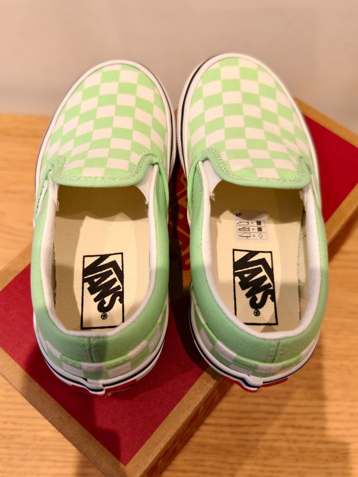 Vans modèle iconique damier vert et blanc - photo numéro 5