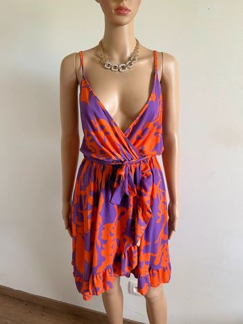 Robe portefeuille orange et mauve neuve New Collection taille unique