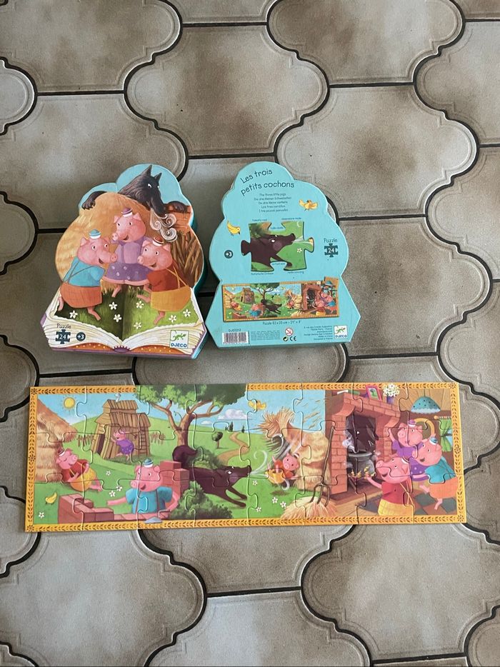 Puzzle 24 pièces les trois petits cochons - Djeco - photo numéro 4