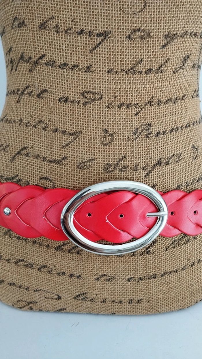 Ceinture croisée rouge 90 cm - photo numéro 3