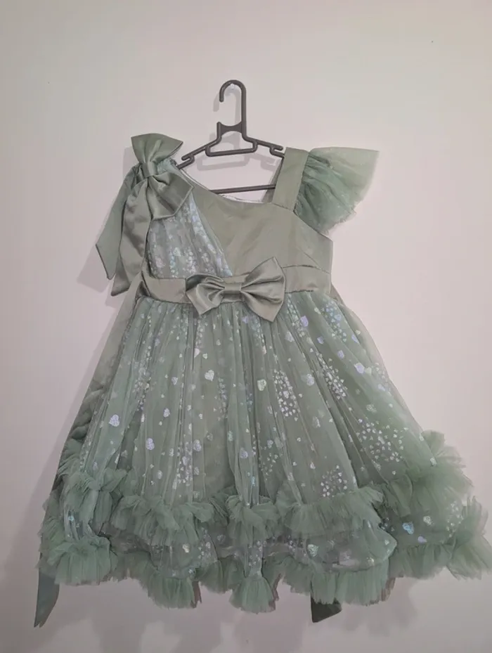 Robe de cérémonie 18-24 mois vert - photo numéro 4