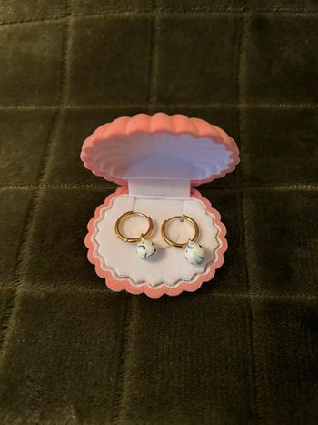 Boucles d’oreilles perle en porcelaine