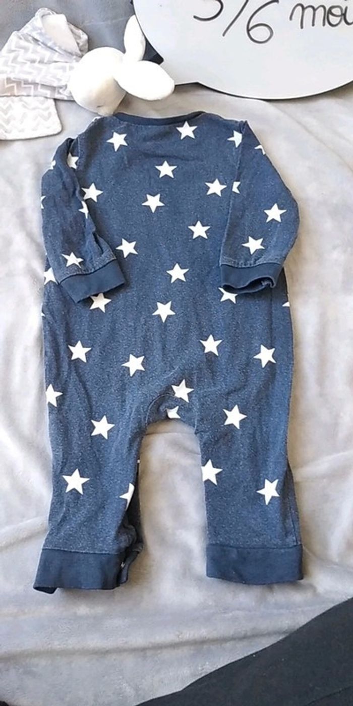 Pyjama grenouillère sans pieds combinaison léger été Mixte 3/6 mois étoiles - photo numéro 10